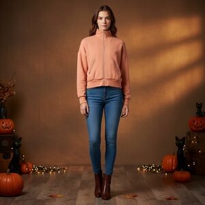 Rag & bone oversized zipped pink  jacket size small